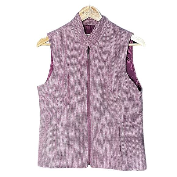 Coldwater Creek purple wool blend herringbone vest size 10 - Picture 10 of 10